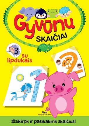 Gyvūnų skaičiai. Išsikirpk ir pasikabink skaičius!