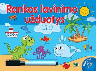 Rankos lavinimo užduotys 3-4 metų vaikams. Su flomasteriu