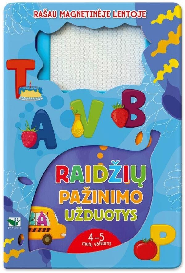 Raidžių pažinimo užduotys: rašau magnetinėje lentoje